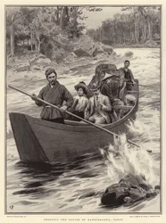 Navegando los rápidos de Katsuragawa, Japón